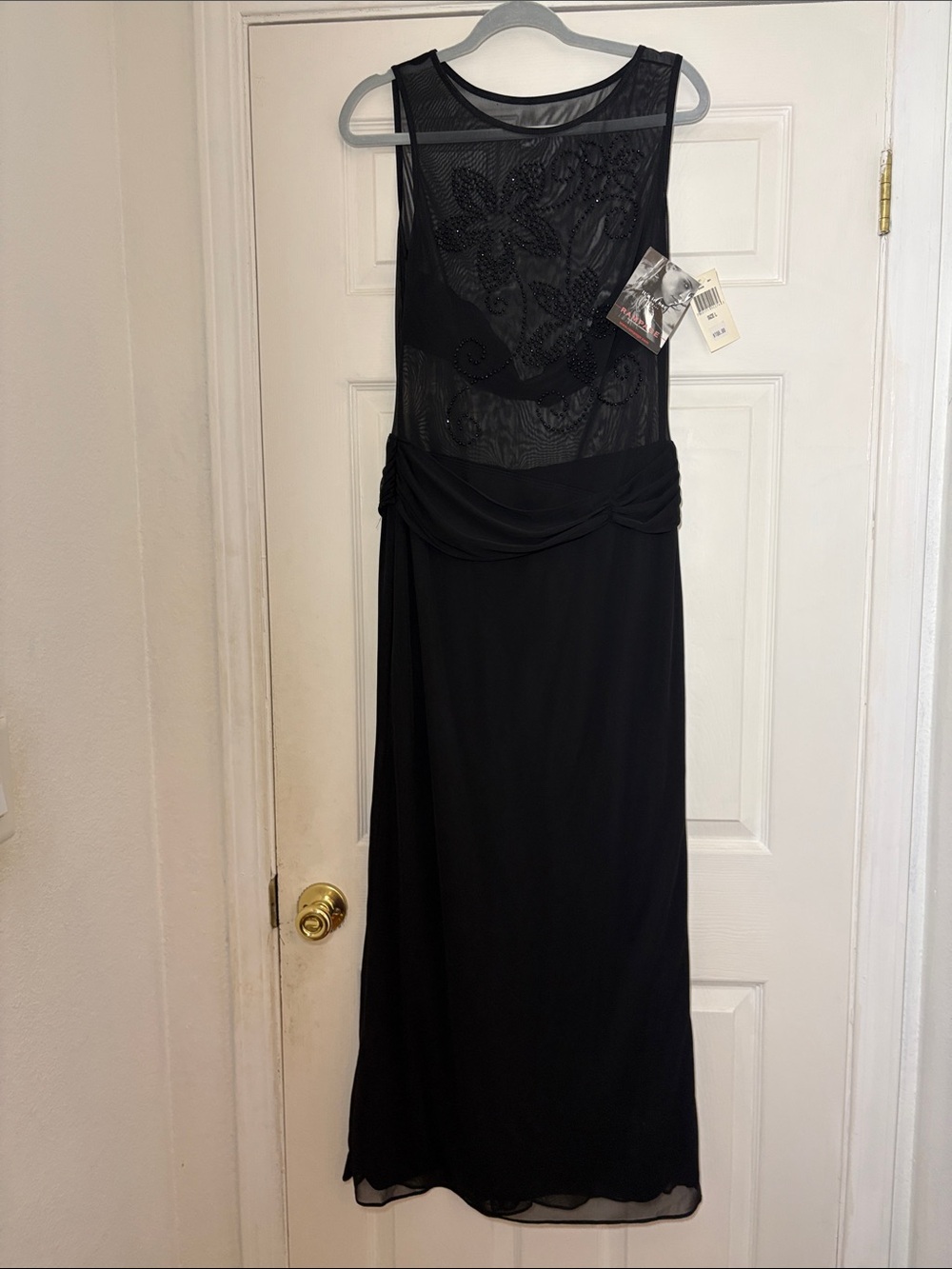 Rampage Black Beaded Sheer Bodice Maxi Dress